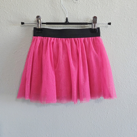 Epic Threads Glitter Pink Black Mini Tulle Skirt Girl Size 5 - Picture 1 of 7